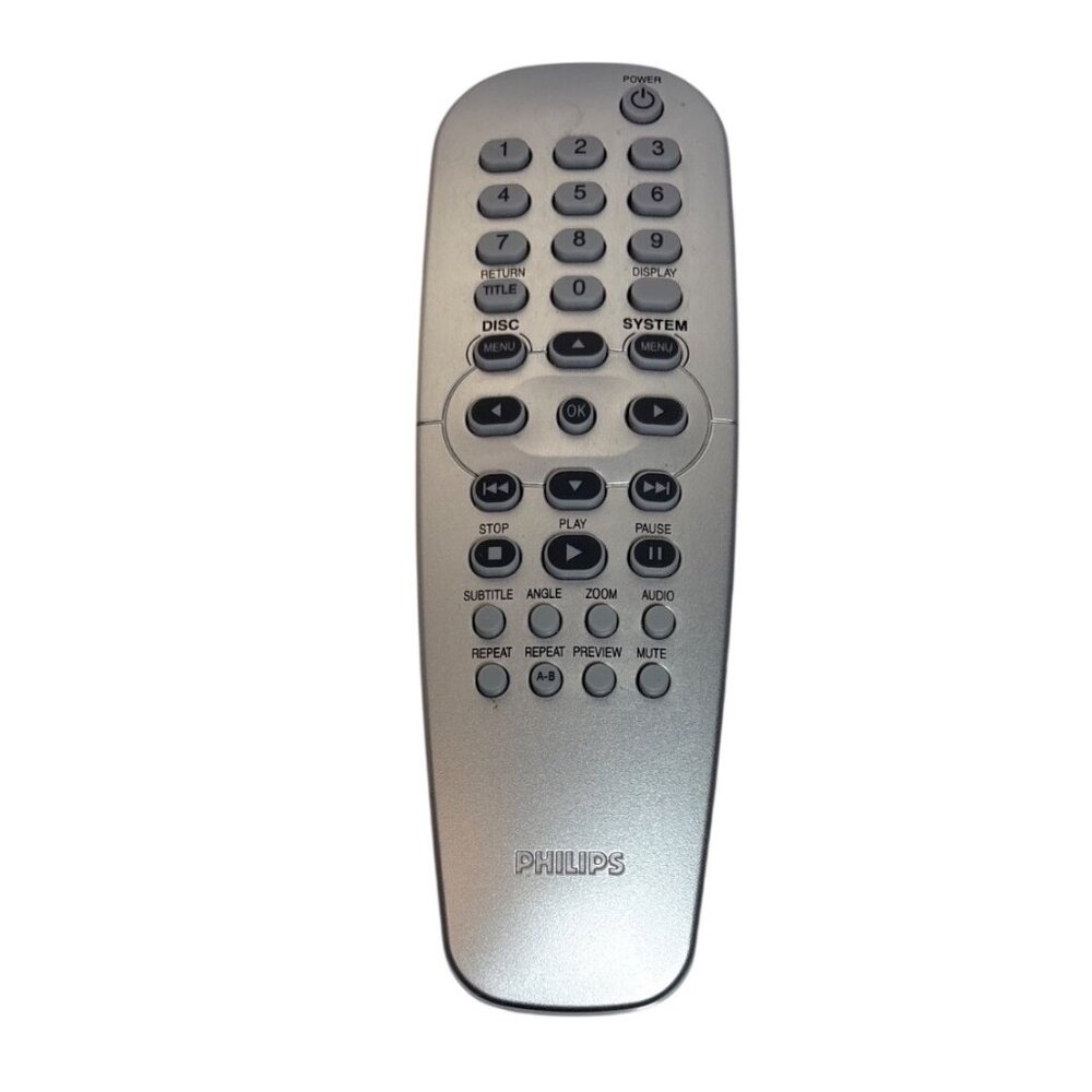 Philips Remote Control RC2K16 For DVD/CD Players Silver & Black Design